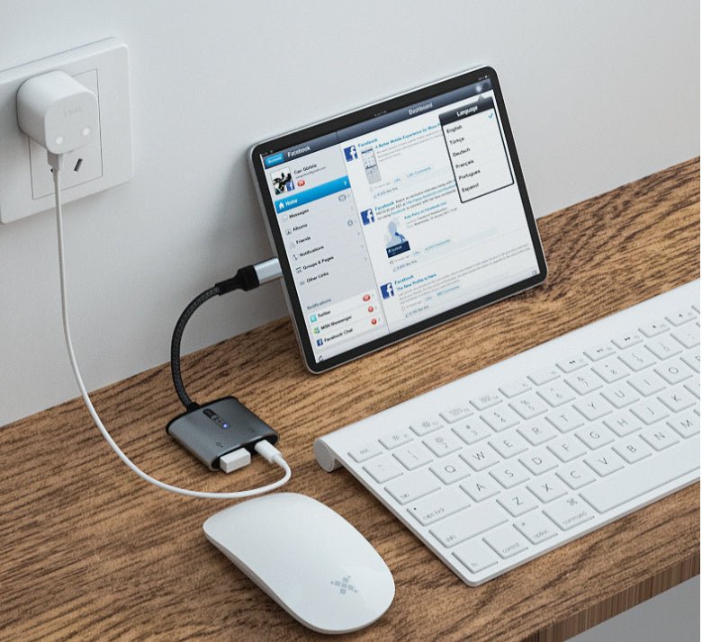 USB Flash Drive + Cablu adaptor pentru încărcare Mouse & Tastatură - PawTeh