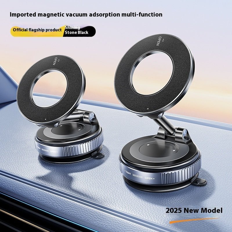 Magnetic Phone Holder With Vacuum Suction Foldable Adjustable Car Mount Magnetic Bracket Suction Nonslip For Busy Commuters - PawTeh