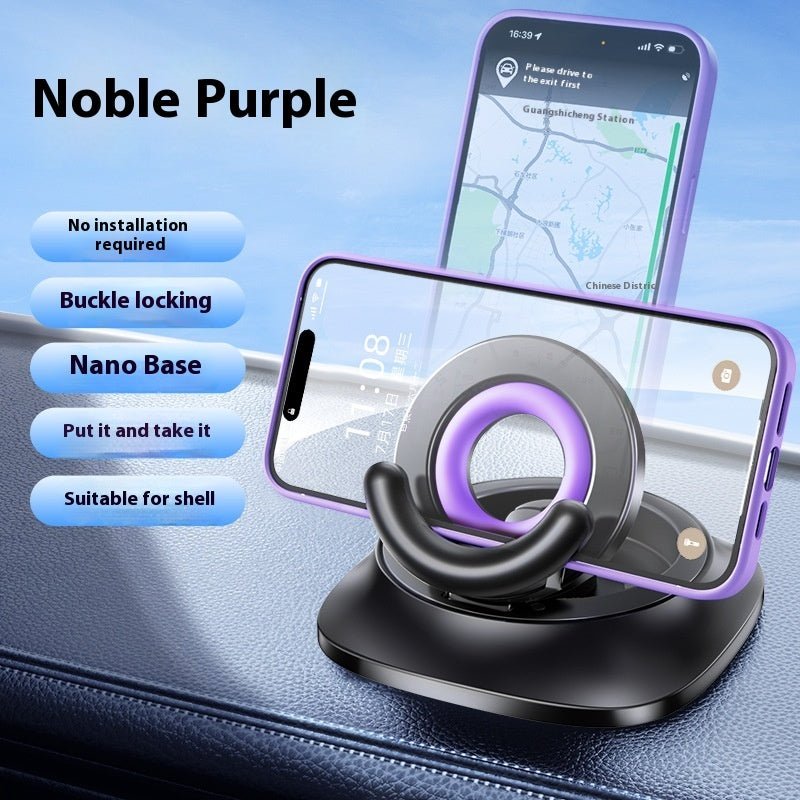 Magnetic Phone Holder With Vacuum Suction Foldable Adjustable Car Mount Magnetic Bracket Suction Nonslip For Busy Commuters - PawTeh